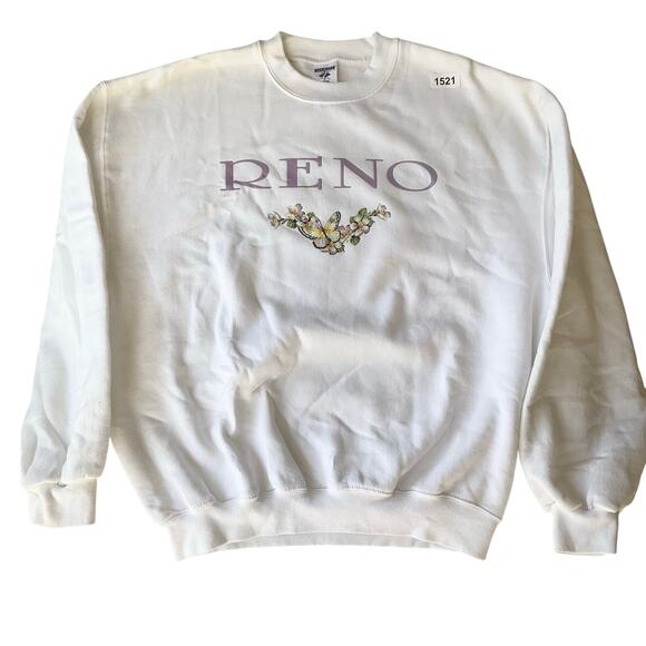 erzees Women’s Long Sleeve Screw Neck Thick Sweatshirt size L, White, Reno - Picture 1 of 8